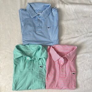 Vineyard Vines Kids Polo Trio - Blue, Green, Pink size SMALL